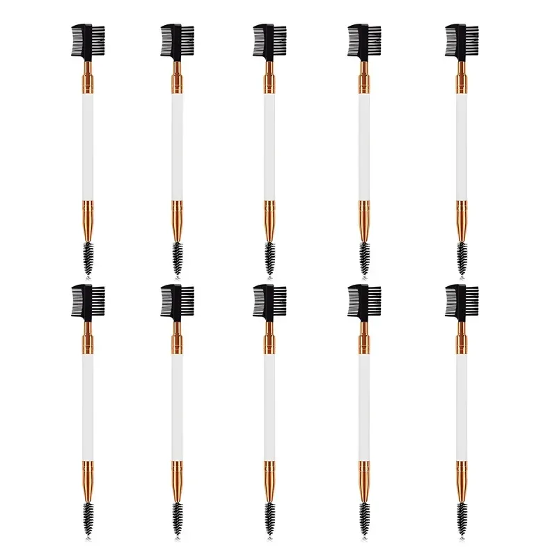 3/10 PC 1PC Doppelseitige Augenbraue Kamm Pinsel Schönheit Make-Up Pinsel Wimpern Applikator Professionelle Bilden Werkzeug — image 13