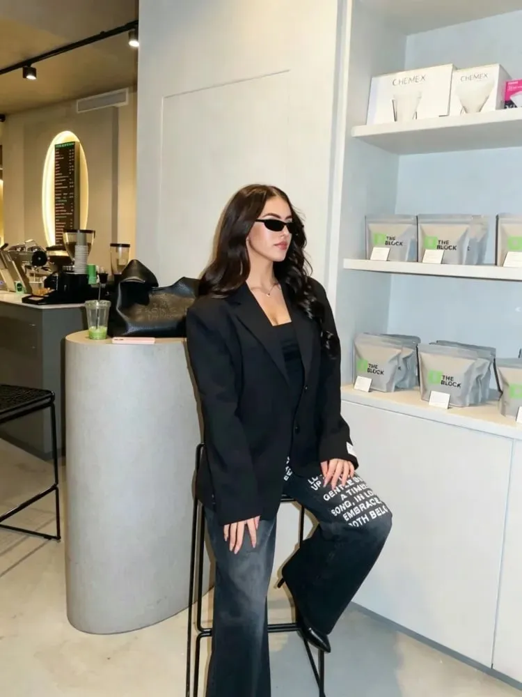 American Retro Lelaki Seluar Jeans Bercorak Huruf Bercorak Jalan Tinggi Y2K Goth Wanita Uniseks Longgar Kasual Seluar Mop Kaki Lebar — image 7