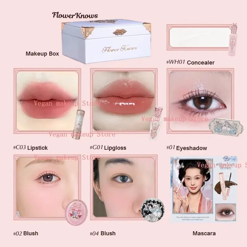 Flowerknows Tutto In Set Regalo Rossetto In Velluto Opaco Fard Ombretto Glitter Set Trucco Kit Di Cosmetici Con Confezione Regalo — image 6