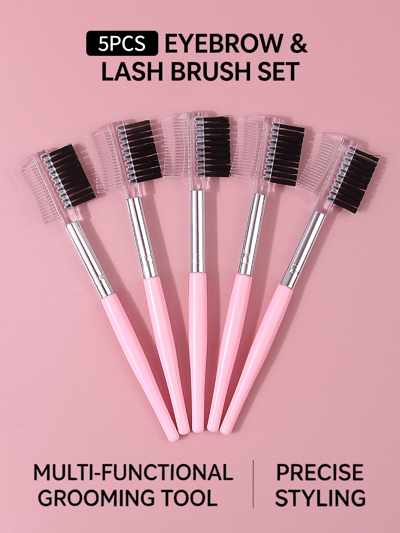 5-teiliges Make-up-Pinsel-Set, Wimpernbürste + Augenbrauenkamm, Make-up-Pinsel-Set, professionelles Volumen-Wimpern — image 2