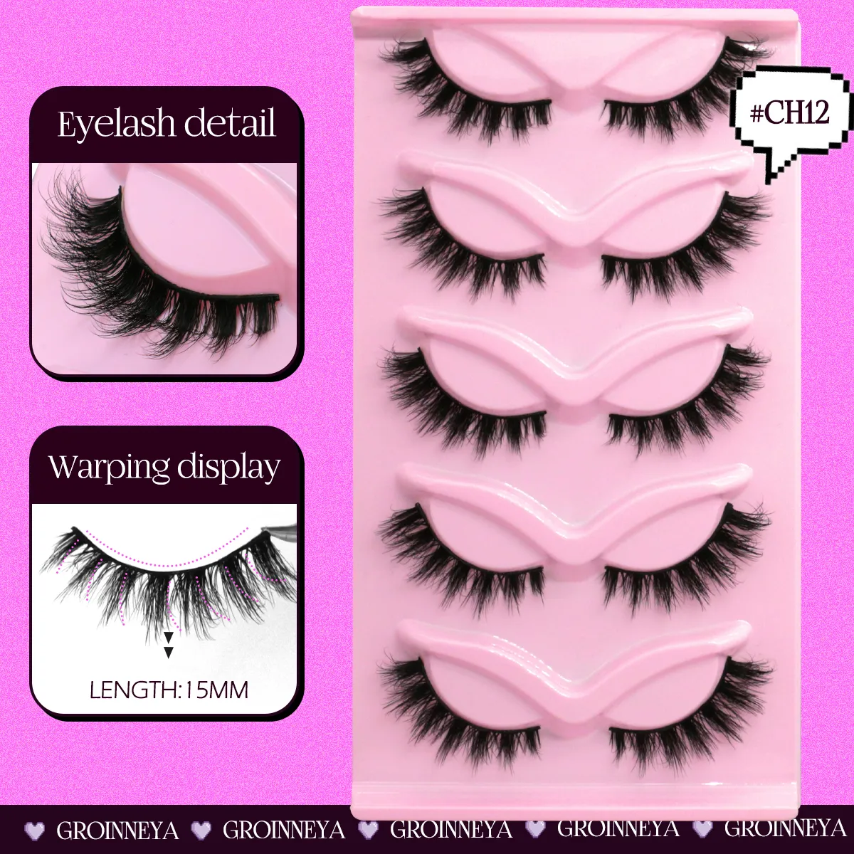 CAT EYE Lashes ดูธรรมชาตินุ่มขนตาปลอม Mink Long Winged End Eye ยาว Eye TAIL Eyelashes EXTENSION แต่งหน้า — image 5