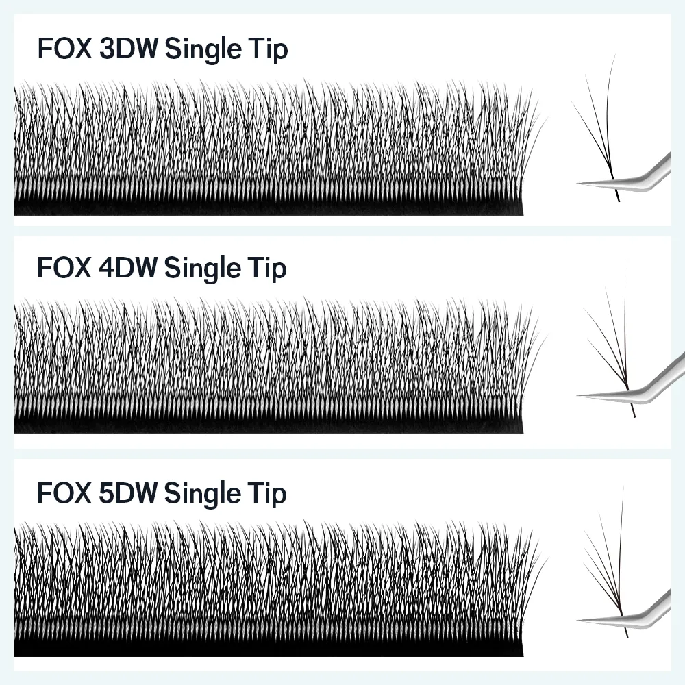FOX 3D ~ 5D W-Hình Cây Nối Mi Mắt Mèo Đuôi Dài Cao Cấp Tự Nhiên Nhẹ Tập Cáo Mắt Hàng Mi Dụng Cụ Trang Điểm — image 3