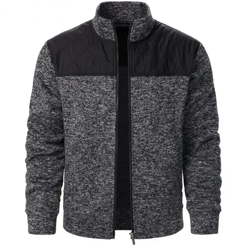 Baju Kemeja Tampalan Lelaki Jaket Kolar Berdiri Jaket Slim Fit Cardigan Pakaian Jalanan Pakaian Sukan Kot Zip Atas Kasual Pakaian Olahraga Luaran Lelaki — image 9