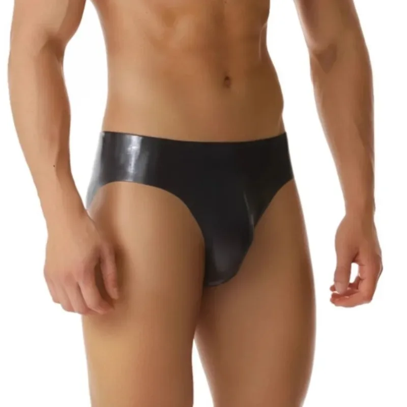 Latex Underwear Transparent Briefs Men's Rubber Convex Pouch Underpants Shiny Male Erotic Lingerie Triangle Panties Slip Homme — image 5