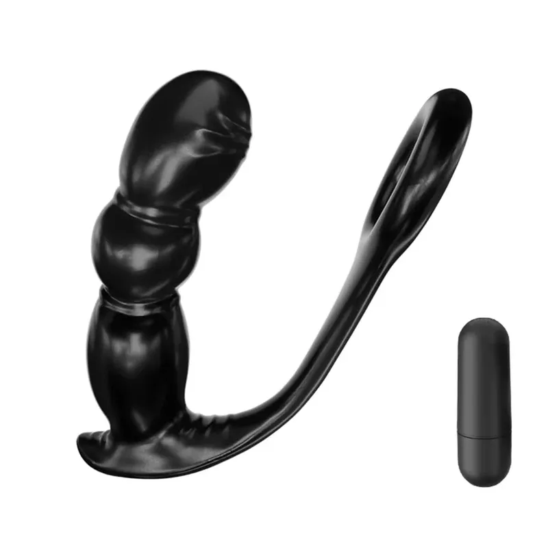 Vibrador anal vibrador masculino, massageador de próstata retardar a ejaculação, anel peniano, plugue anal com bala, brinquedos sexuais para homens, masturbador gay