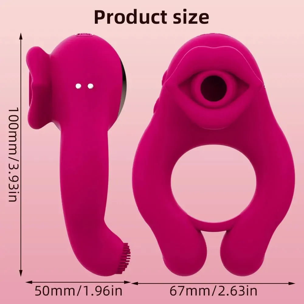 Menghisap Lidah Menjilat Kelentit Perangsang Ejakulasi Tertunda Ejakulasi Cincin CockCincin Perangsang Kelentit Skrotum Massager Erotik SeksMainan untuk Pasangan — image 3