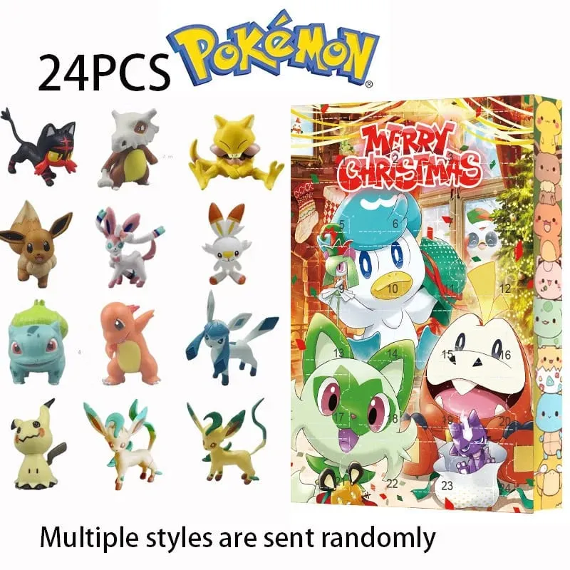 Calendrier de l'avent de noël Pokemon 24 pièces/ensemble, mignon Pikachu Charizard en PVC, petite figurine de dessin animé, boîte Surprise, cadeau d'anniversaire et d'halloween — image 4