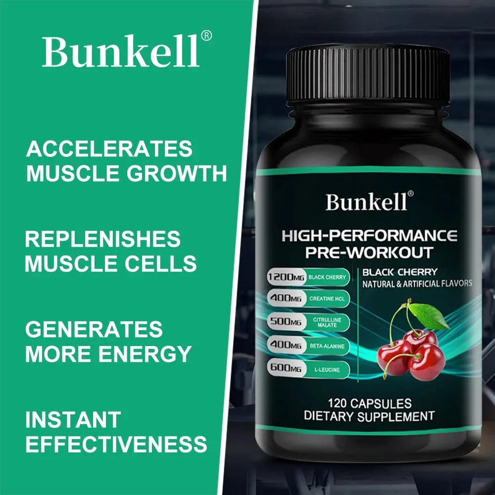 Bunkell Integratore Pre-Allenamento - Aminoacidi Creatina HCI Citrullina Malato Beta-Alanina Per Migliorare le Prestazioni Atletiche — image 3