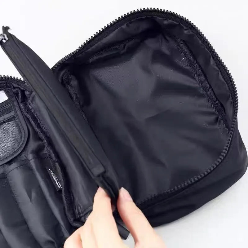 PA CARRIER COMBO POUCH Sac de rangement pour pinceaux de maquillage et cosmétiques noir et argent pour voyage — image 5