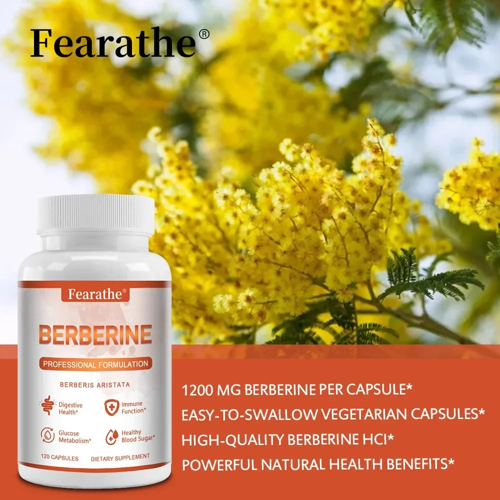 Premium Berberine - Understøtter immunsystemets vægtkontrol Fordøjelsessundhed og GI-funktion Supplement 120 kapsler — image 5