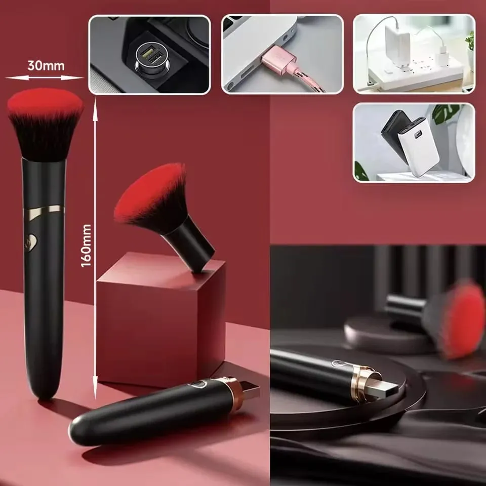Vibrerende makeupbørste massageapparat Stærkt chok kvindelig orgasme klitorisstimulator 7-trins AV Wand Vibrator Voksen sexlegetøj til kvinder — image 5