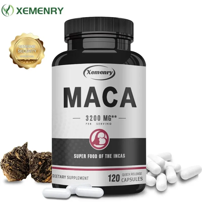 Ultimate Organic Black Maca Capsule Supplement 3200 Mg (na porci) 120 Quick Release Capsules Men's Enhancement Formula