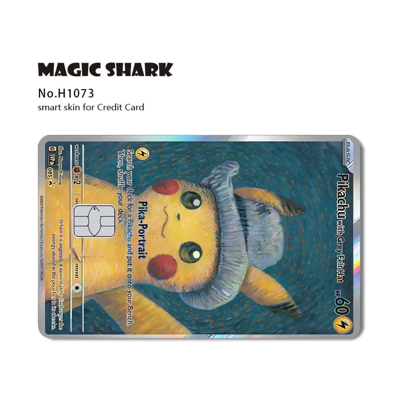 ماجيك القرش ميو تشاريزارد EX Eevee Gengar بيكاتشو TCG بطاقة ثلاثية الأبعاد ليزر الجلد لاصق غشائي لبطاقة الائتمان البنك — image 11