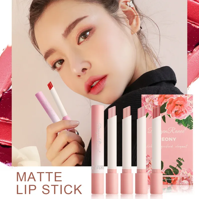 Cigarette Lipstick Set 4pc Velvet Matte Lip Gloss Waterproof Long Lasting Smoke Lip Stick Sexy Red Lip Tint Charming Lips Makeup — image 3