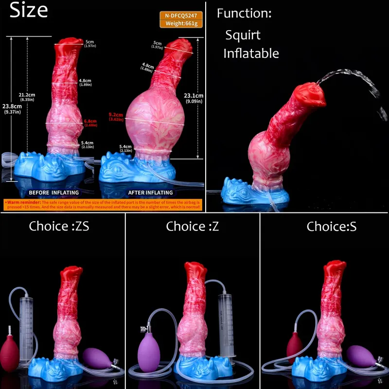 Silikon Şişme Boşalma Düğüm Yapay Penis Ayarlanabilir Çevresi Fışkırtma Fantezi At Penis Yetişkin Seks Oyuncakları Anal Dilatör — image 27