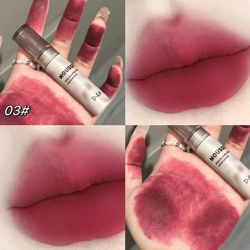 Gothic Matte ลิปสติกสีดำกันน้ำ Mousse Mud Nude สีน้ำตาลลิปสติก Dark สีม่วง Punk Lip GLOSS แต่งหน้า Non-Stick Tint — image 8