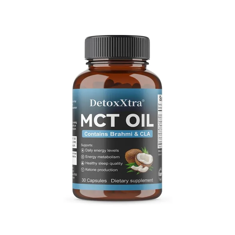 MCT Oil Capsules Natural Clean Energy & Cognitive Focus Supplement Clarity Brain & Body Gut Wellness Support Non-GMO