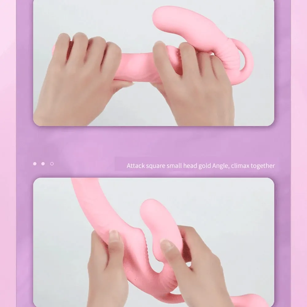 Trägerloser Umschnalldildo, Vibrator, Analplug, Massagegerät, Lesben, 3-in-1-Vibrator, G-Punkt, stimuliert die Klitoris, Sexspielzeug für Paare — image 5