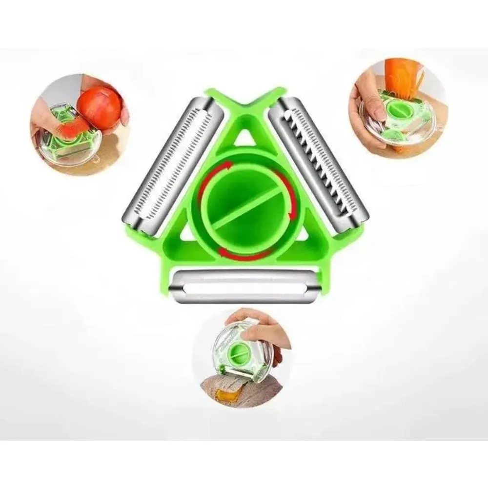 Küche 3 in 1 Schäler Rotary Mehrzweck Edelstahl Kartoffelschäler Slicer Reibe Shredder Gemüse Obst Schäler — image 2