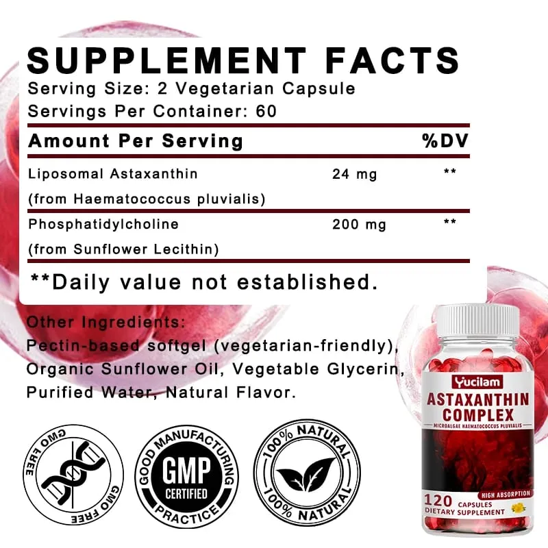 อาหารเสริม Astaxanthin 24 มก. - สนับสนุนสารต้านอนุมูลอิสระของผิวหนัง & ดวงตา สุขภาพข้อต่อและระบบภูมิคุ้มกันปกติ — image 3