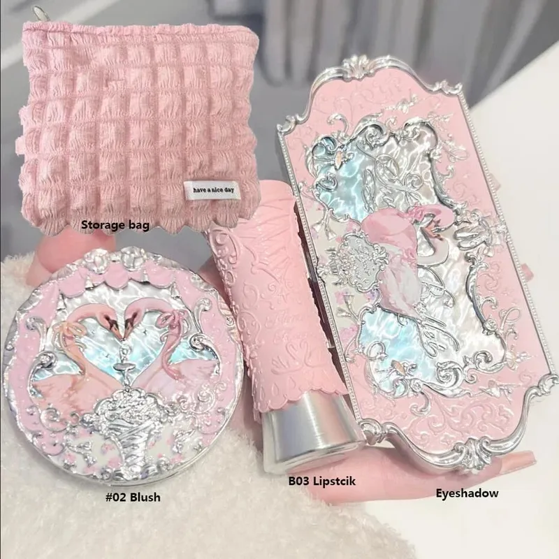 Flower Knows Make Up Kit Cosmetics Full Set Strawberry Rococo Palette Little Angel Highlighter Matte Lipstick 4Pcs Kit — image 10