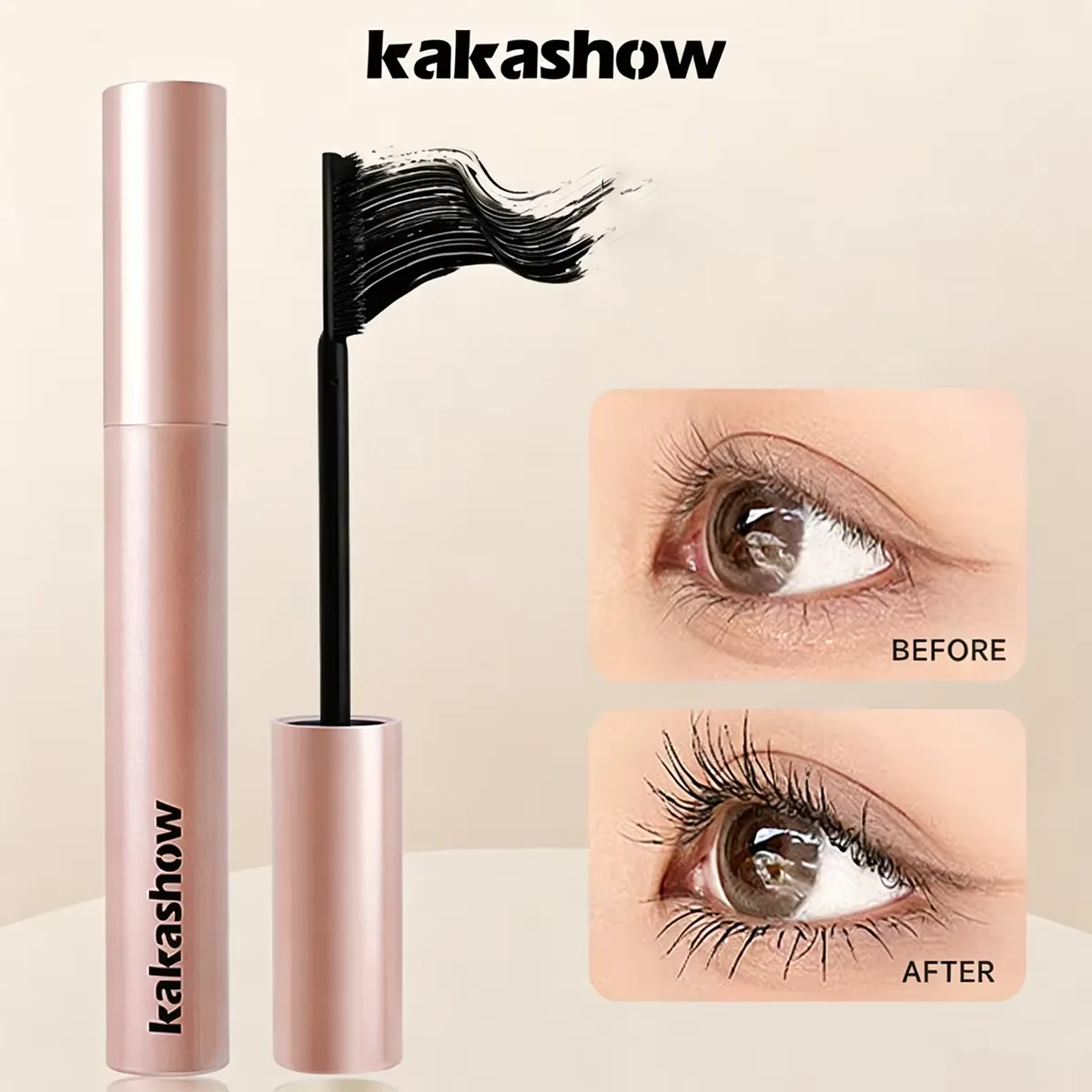 Kakashow Verlängerungs-Wimperntusche, wasserfest, langlebig, kräuselnde Wimpern-Wimperntusche, dichte, getrennte Wimpern, wischfestes Augen-Make-up — image 1