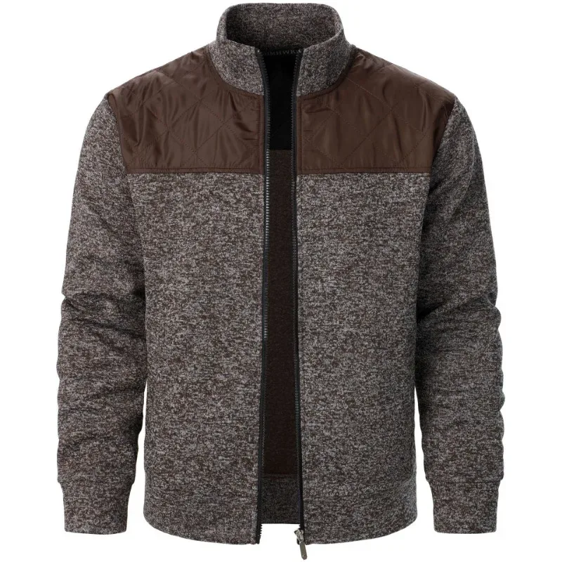 Baju Kemeja Tampalan Lelaki Jaket Kolar Berdiri Jaket Slim Fit Cardigan Pakaian Jalanan Pakaian Sukan Kot Zip Atas Kasual Pakaian Olahraga Luaran Lelaki — image 8