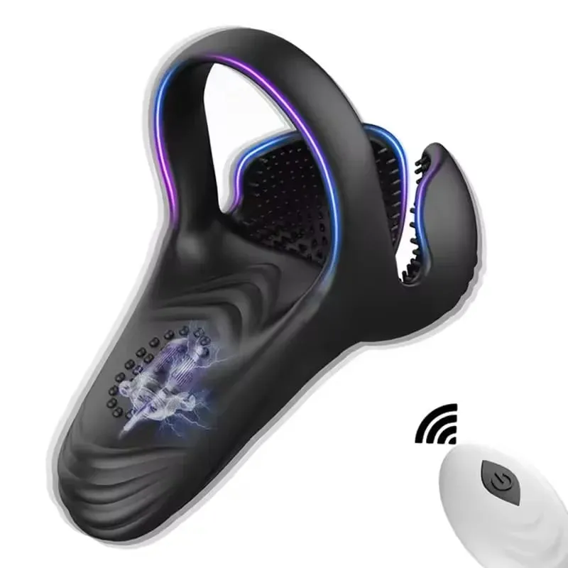 Penggetar Cincin Zakar Zakar untuk Lelaki Perangsang Testis Tanpa Wayar Lelaki Alat Kawalan Jauh Glans Massager Masturbator Mainan Seks untuk Lelaki 18+