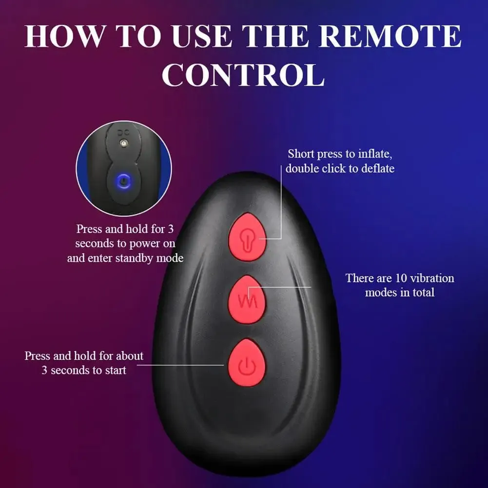 Trådløs fjernbetjening mandlig prostata massageapparat Oppustelig analprop 10 vibrationstilstande Butt Plug Anal udvidelse Vibrator Sexlegetøj — image 2
