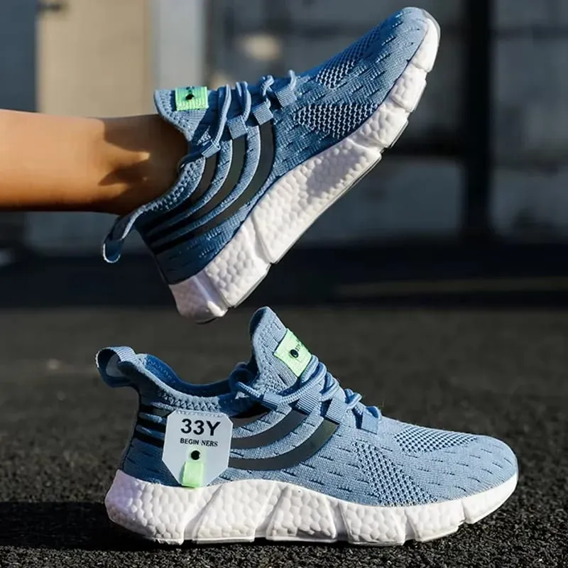 Men's Running Shoes High-quality Lightweight Mesh Design Breathable Comfortable Anti Slip Sole Track Field Running Lace Up Shoes — image 3