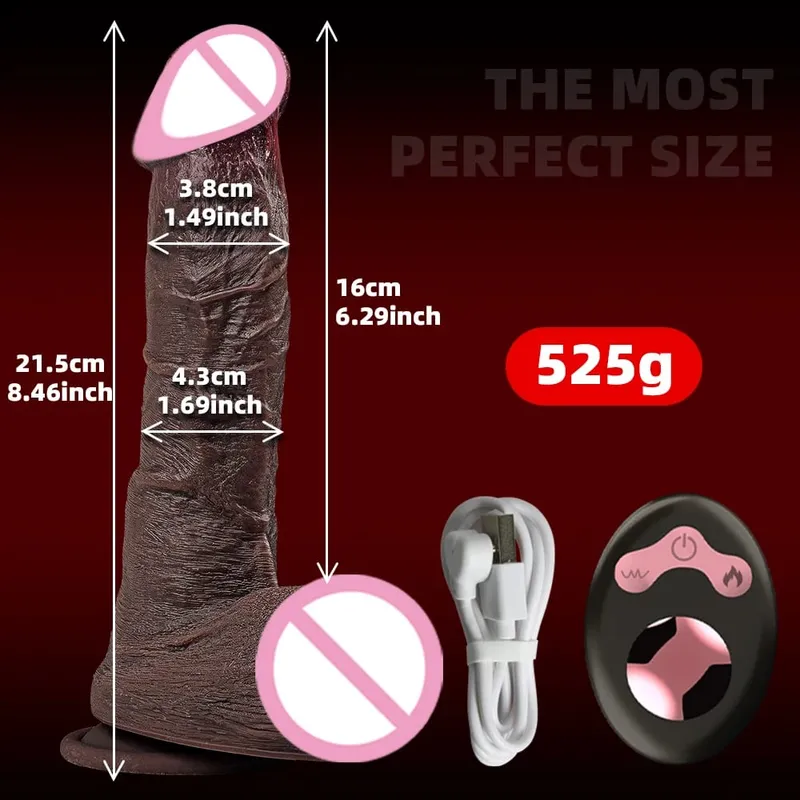 Vibrador realista telescópico homem pau empurrando vibratório pênis grande galo girando brinquedo sexual para mulher realista pênis vibrador — image 12