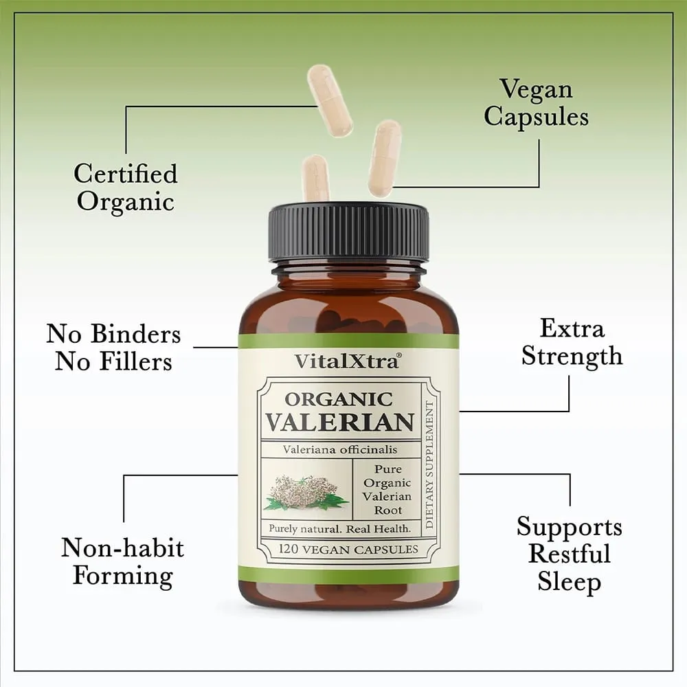 พรีเมี่ยม Valerian Root Capsules 450 มก. การนอนหลับและผ่อนคลายตามธรรมชาติช่วยลดความเครียดมังสวิรัติ Non-GMO สำหรับผู้ชายและผู้หญิง — image 2