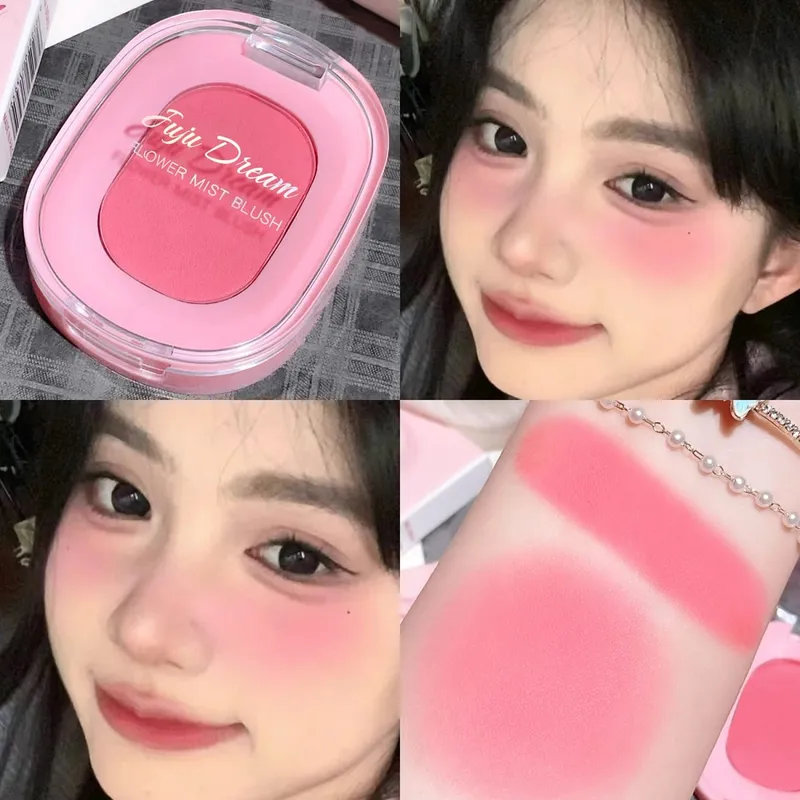 Lip Crayon And Flower Mist Blush Makeup Set Matte High Pigment Waterproof Long Lasting Natural Pink Face Makeup Kit