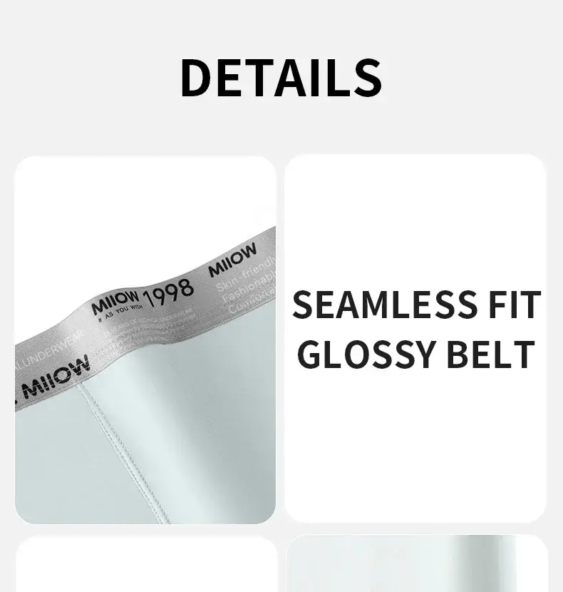 MiiOW 3Pcs Ice Silk Men Underwear Boxers Breathable Ultra-thin Mens Underpants Antibacterial Mens Panties Man Boxershorts Briefs — image 12