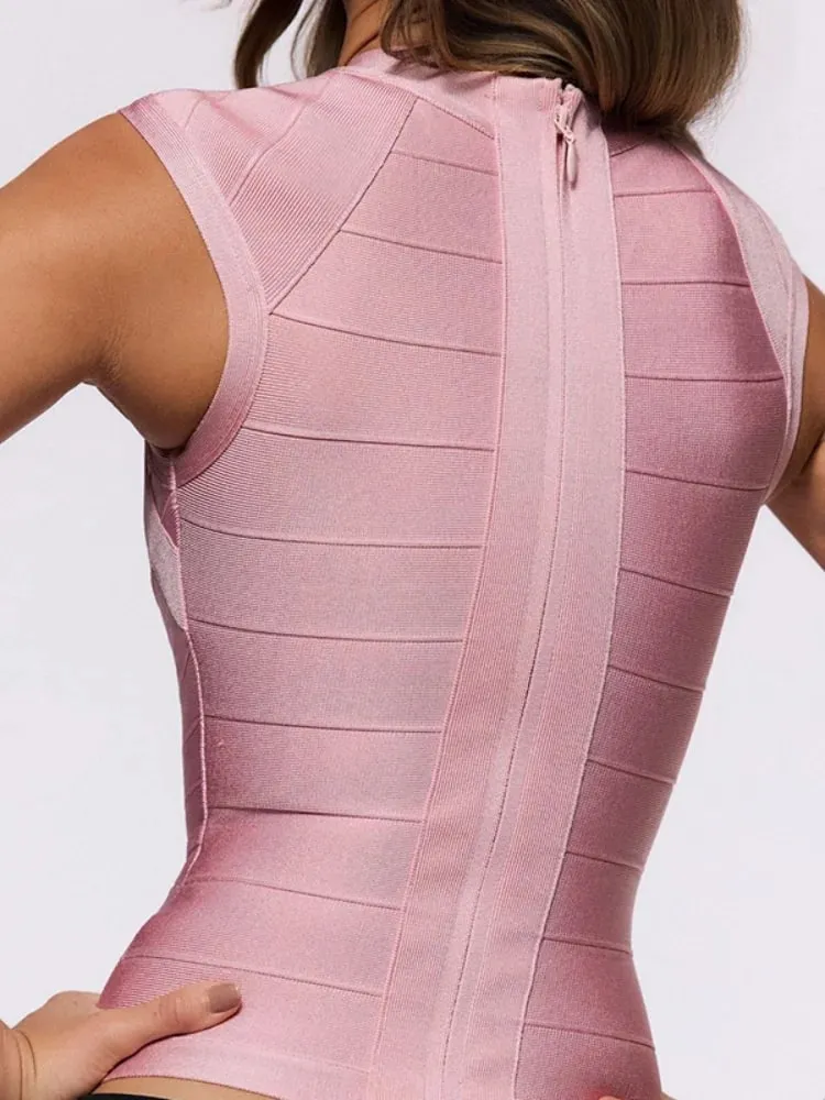 Stylová pevná bandáž Cami Top Pruhovaný čtvercový výstřih Bodycon Těsná vesta bez rukávů léto 2026 NOVINKA Elegantní oblečení na dovolenou na párty — image 9