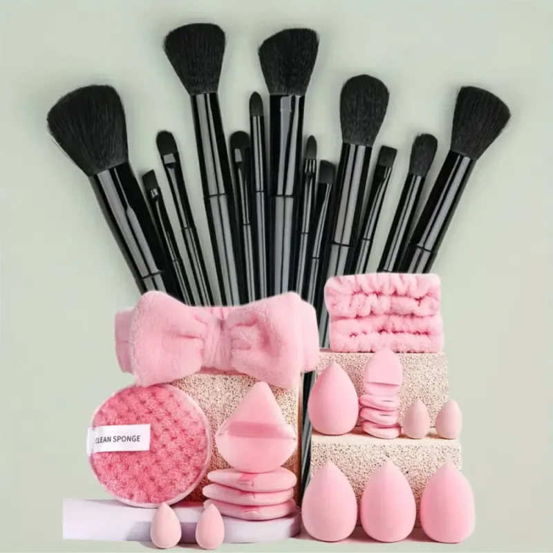 Conjunto de pincéis de maquiagem, 13 peças, sombra, base, iluminador, blush, corretivo, feminino, ferramenta de beleza macia, esponjas de beleza, polegar — image 16
