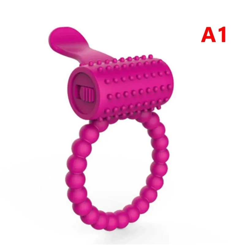 Double Vibrating Cock Ring Vibrator Male Time Delay Dual Ring Penis Sex Toys For Men Prolonging Climax Erotic Adult Sex Products — image 12