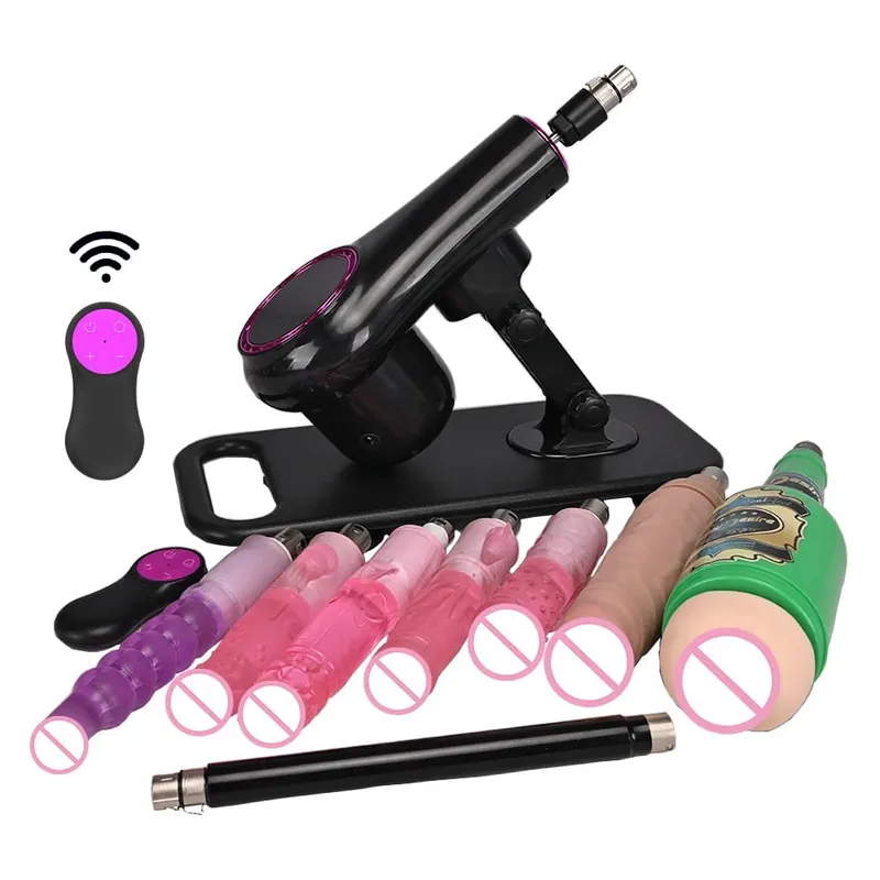 vibratore telescopico automatico della macchina dell'amore che spinge la macchina del sesso con diversi giocattoli allegati al dildo Giocattoli del sesso