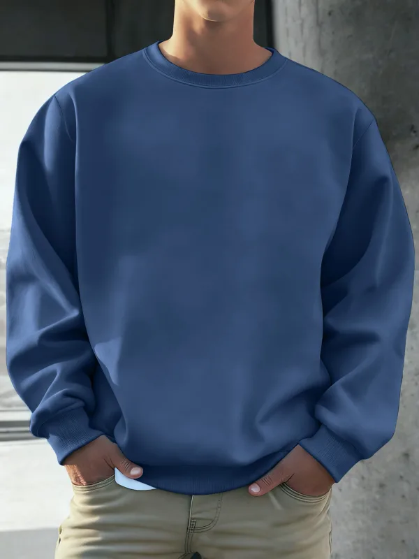 Effen zachte truien Straat herfst Comfortabele fleece hoodies Kantoorjogging Losse sweatshirts Casual basics Dagelijkse streetwear voor mannen — image 11