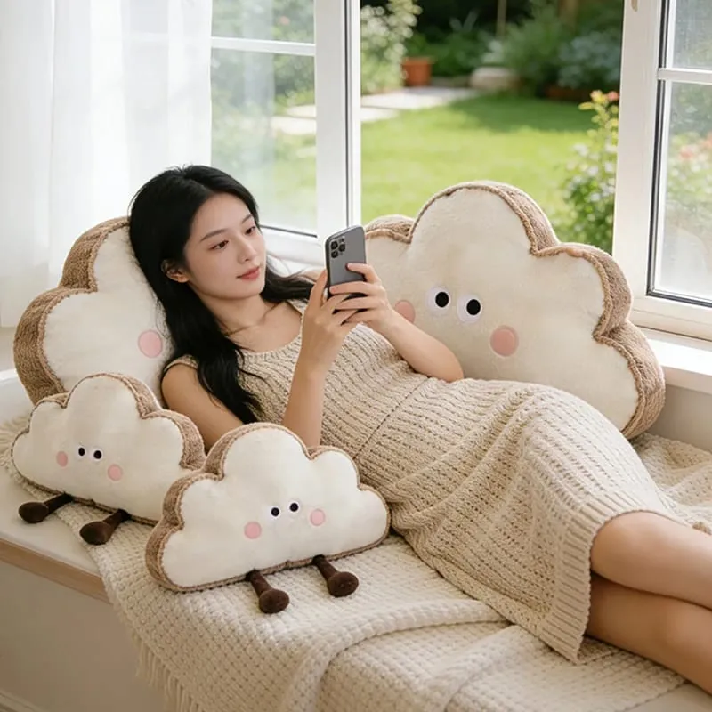35 ~ 65 ซม.Toast Cloud หมอน Plush Kawaii Humanoid ตกแต่ง Plushie เก้าอี้โซฟากลับสนับสนุนเบาะของขวัญ — image 2