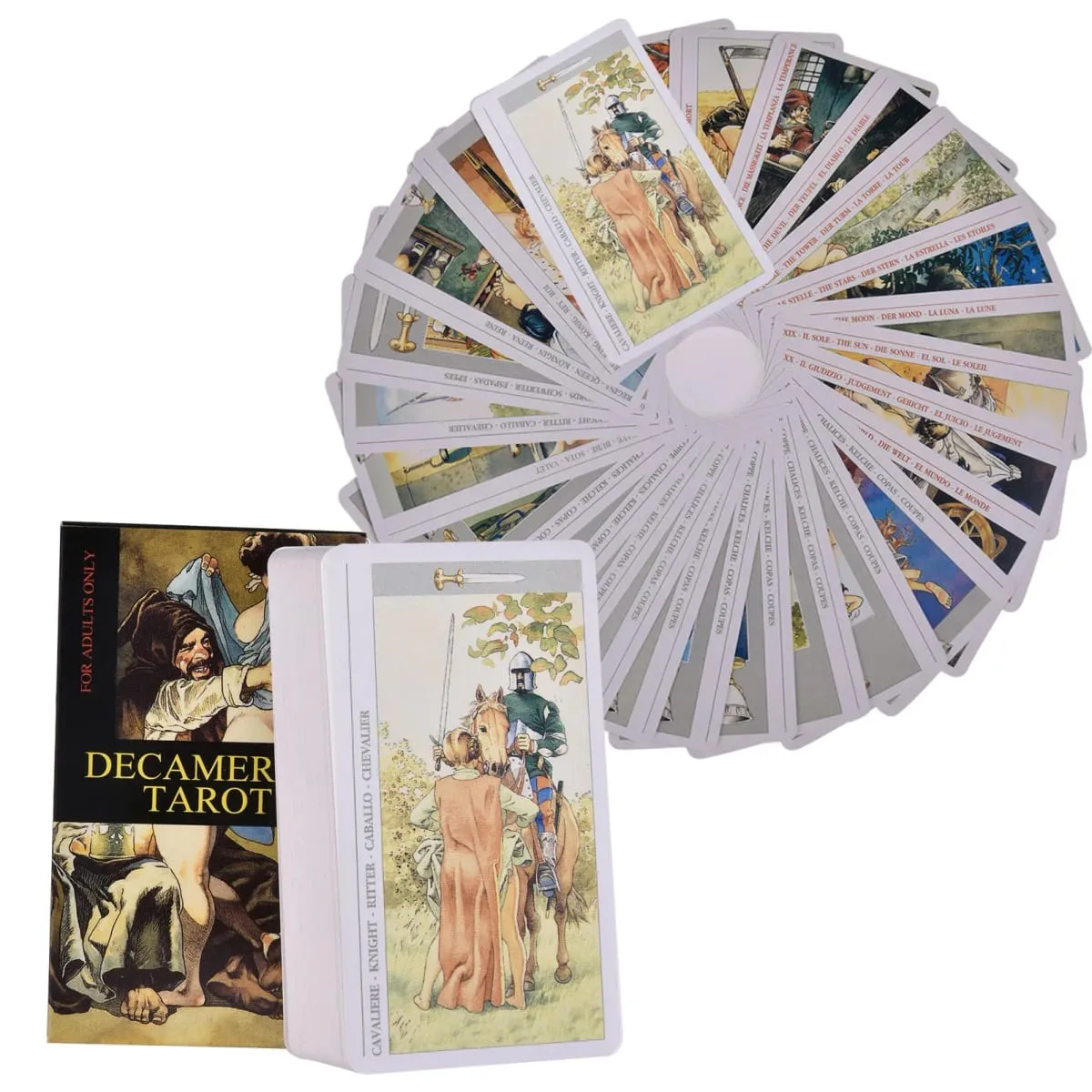 Decameron Tarot Cards A 78-deck English Version Oracle Cards PDF Guideboock Divination Edition Deck Borad Spela spel