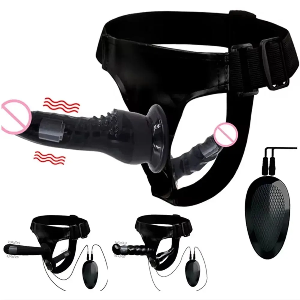 Strap On Big Dildo Vibrator Strapon Ultra Elastic Harness Belt Adult Sex Toys For Woman Lesbian Double Penis Realistic Dildos — image 1