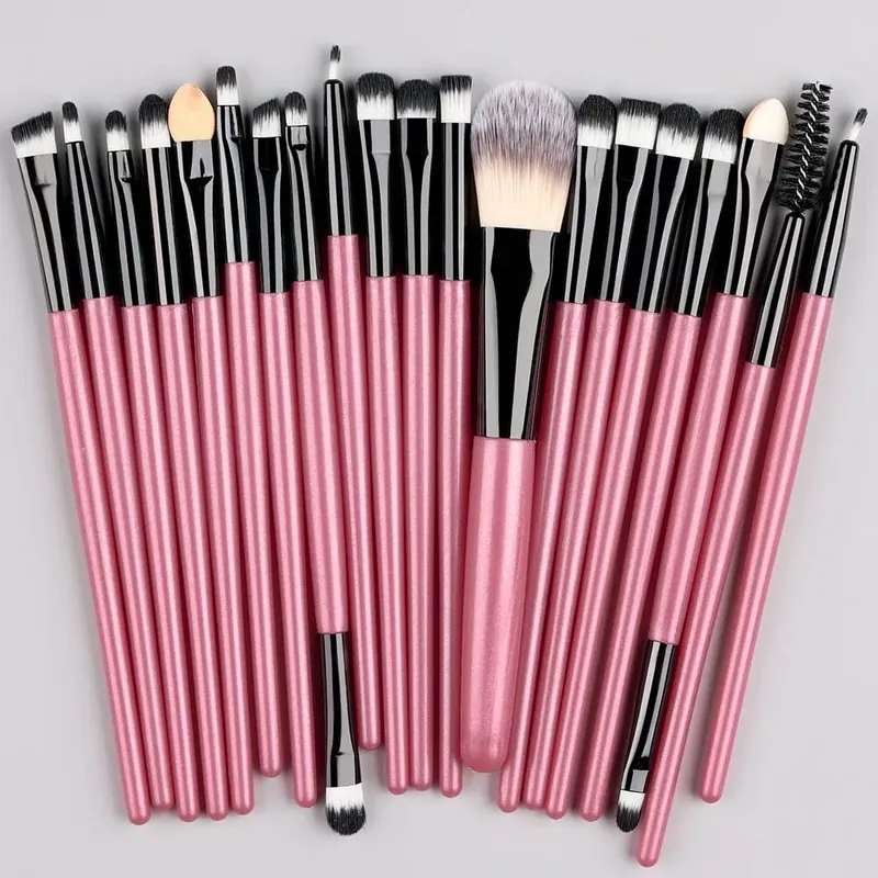 Sada 20ks štětců na make-up pro kosmetiku Foundation Blush Powder Eyeshadow Kabuki Blending Brush with Powder Puff Beauty Tools — image 17
