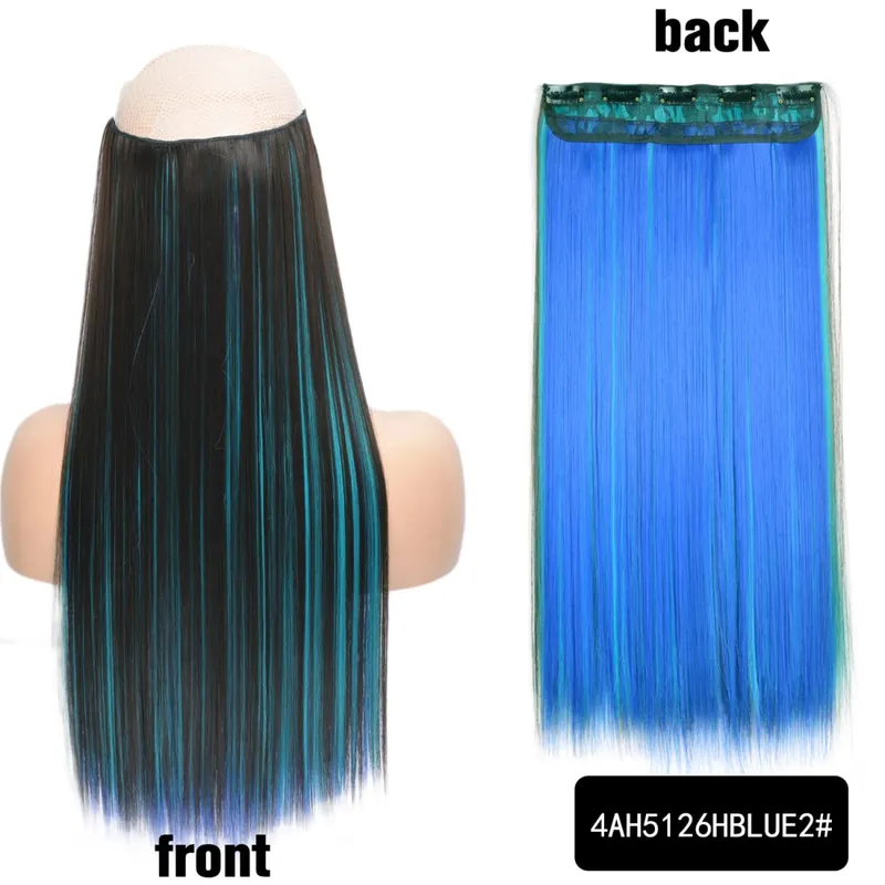 Long Straight Curly One Piece 5clips Clip-in Extensions 22Inch Heat Resistant Hairstyles Colour Mix Blonde Hair Piece For Women — image 86