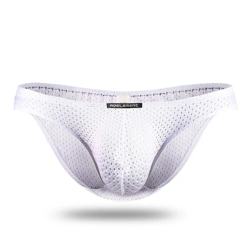 2PCS Slip stretti trasparenti in seta di ghiaccio, slip piccoli da uomo, occhi a rete, pantaloni giovanili traspiranti