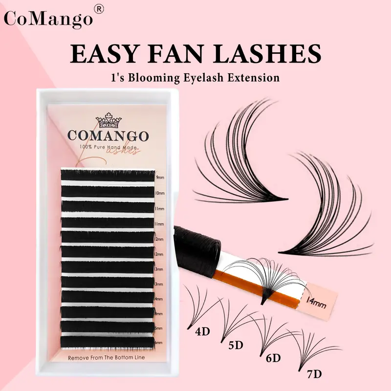 CoMango Easy Fan Lashes rozszerzenie DIY 2d/3d/4d/10d Faux Mink kwitnące przedłużanie rzęs 0.03/0.05/0.07 makijaż rzęs
