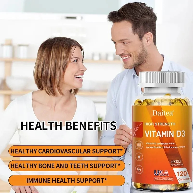 Vitamin D3 Capsules 4000IU Provide Immune Bone Support Promote Calcium Absorption Promotes Muscle Health Nervous System — image 3