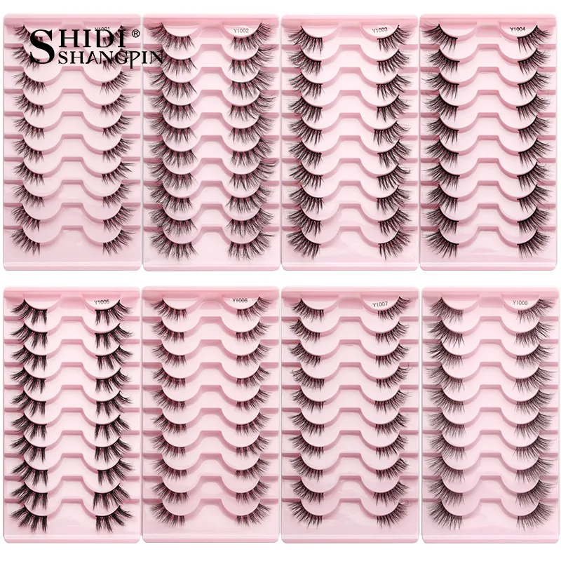 ハーフまつげキャットアイまつげ 3D ナチュラル翼エンドアイ細長いまつげフォックスアイまつげフェイクミンクまつげメイク — image 3