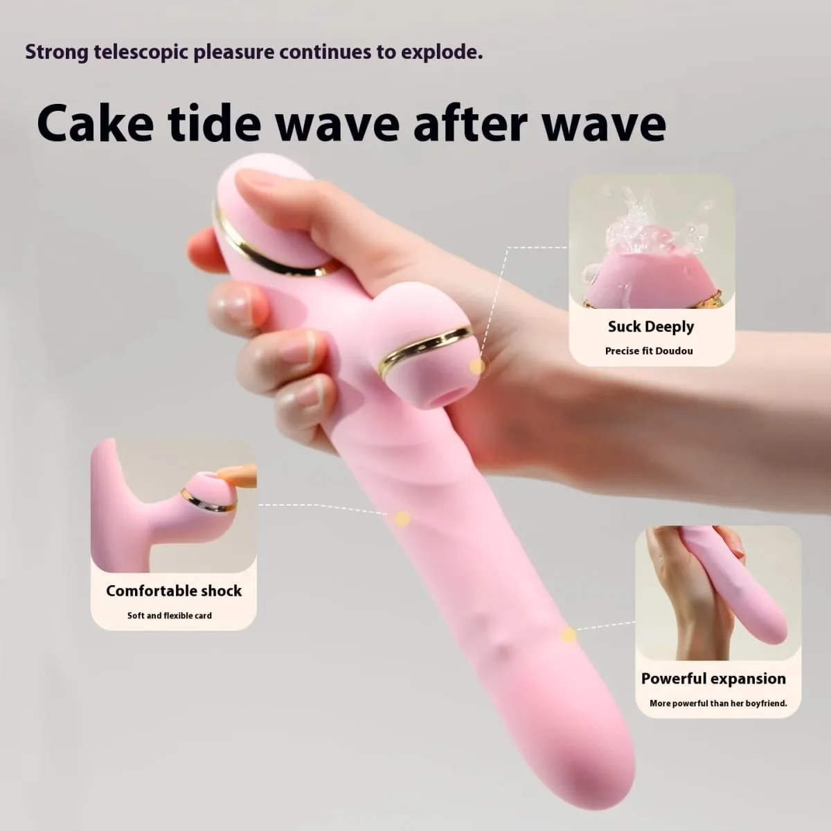 vibratore per le donne tallone telescopica pistola di spinta succhiare il clitoride vibratore ricarica usb giocattolo adulto del sesso dildo stimolatore del punto g vibra — image 3