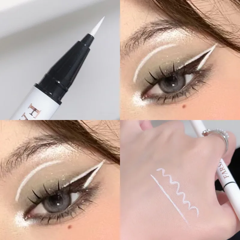 0.1 มม.สีสันปากกาอายไลเนอร์กันน้ำ Lasting Quick-Dry ง่ายสี Eye Liner เครื่องสำอางค์สีฟ้าสีชมพูสีขาวอายไลเนอร์
